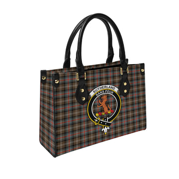 Sutherland Weathered Tartan Leather Bag with Family Crest