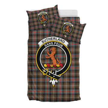 Sutherland Weathered Tartan Bedding Set with Family Crest