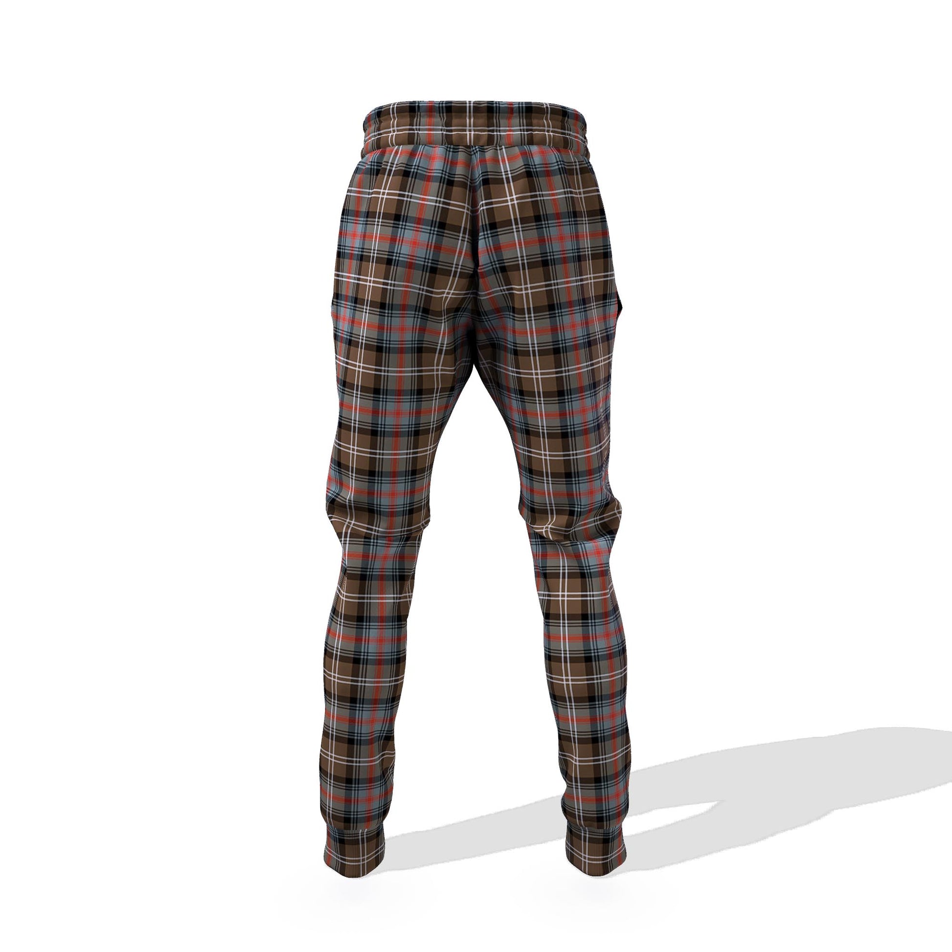 Sutherland Weathered Tartan Joggers Pants with Family Crest - Tartanvibesclothing Shop