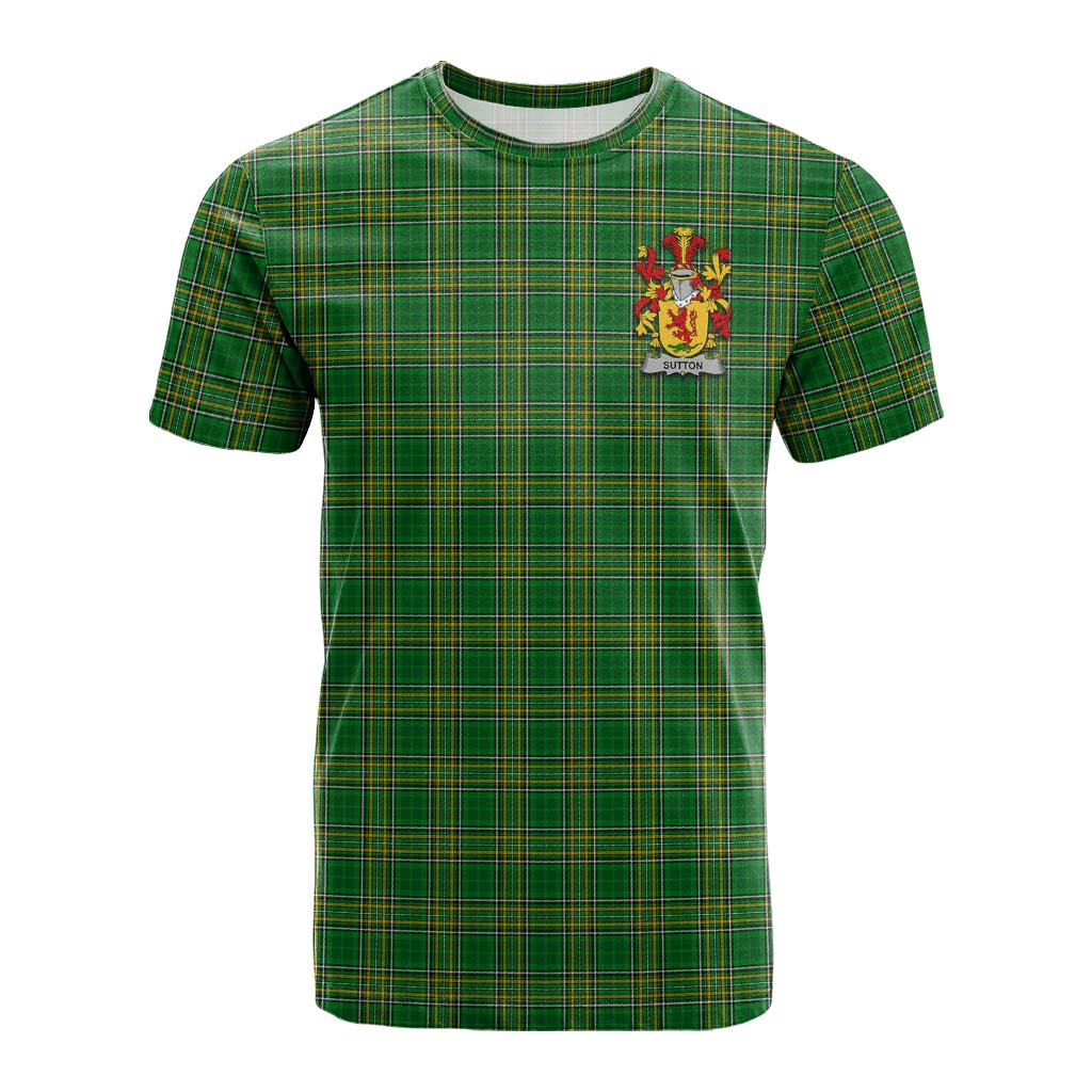 Sutton Irish Clan Tartan Cotton T-shirt with Coat of Arms Kid's Shirt - Tartan Vibes Clothing