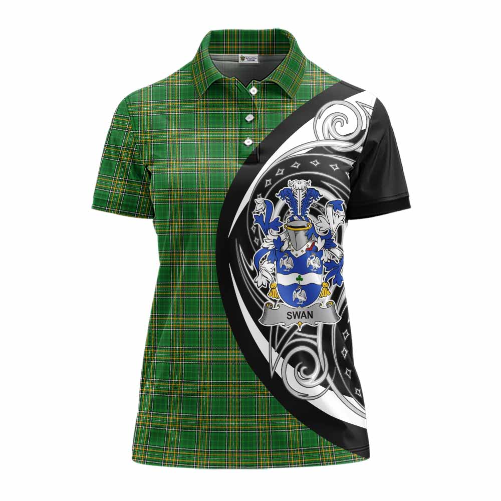 Swan Irish Clan Women's Polo Shirt Celtic Circle Style Women - Tartan Vibes Clothing