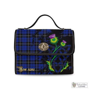 Swan Tartan Waterproof Canvas Bag with Scotland Map and Thistle Celtic Accents