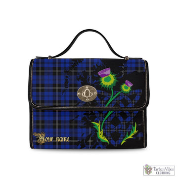 Tartan Vibes Clothing Swan Tartan Waterproof Canvas Bag with Scotland Map and Thistle Celtic Accents