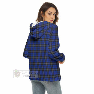 Tartan Vibes Clothing Swan Tartan Women's Borg  Half Zip Fleece Hoodie