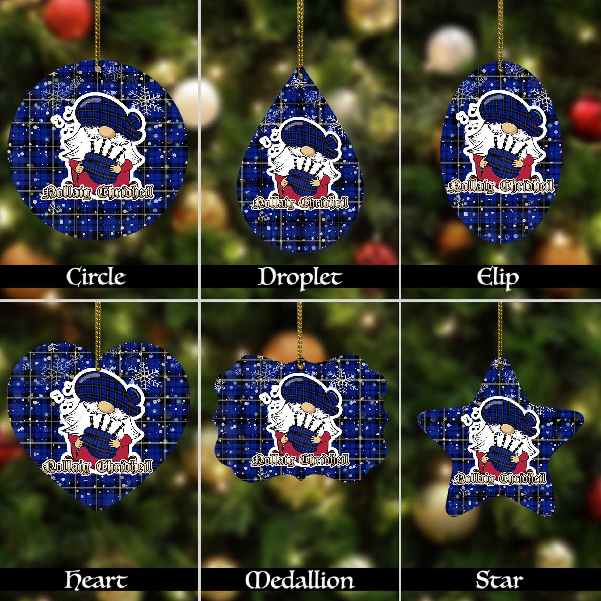 swan-tartan-christmas-ornaments-with-scottish-gnome-playing-bagpipes