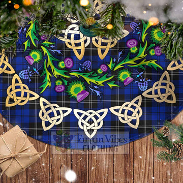 Tartan Vibes Clothing Swan Tartan Christmas Tree Skirt with Thistle Celtic Knot Style