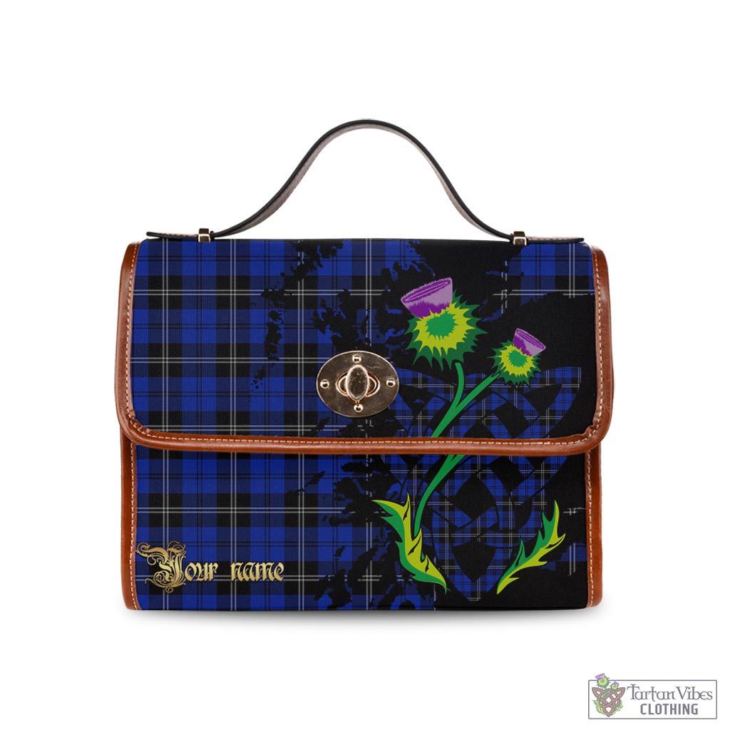 Tartan Vibes Clothing Swan Tartan Waterproof Canvas Bag with Scotland Map and Thistle Celtic Accents