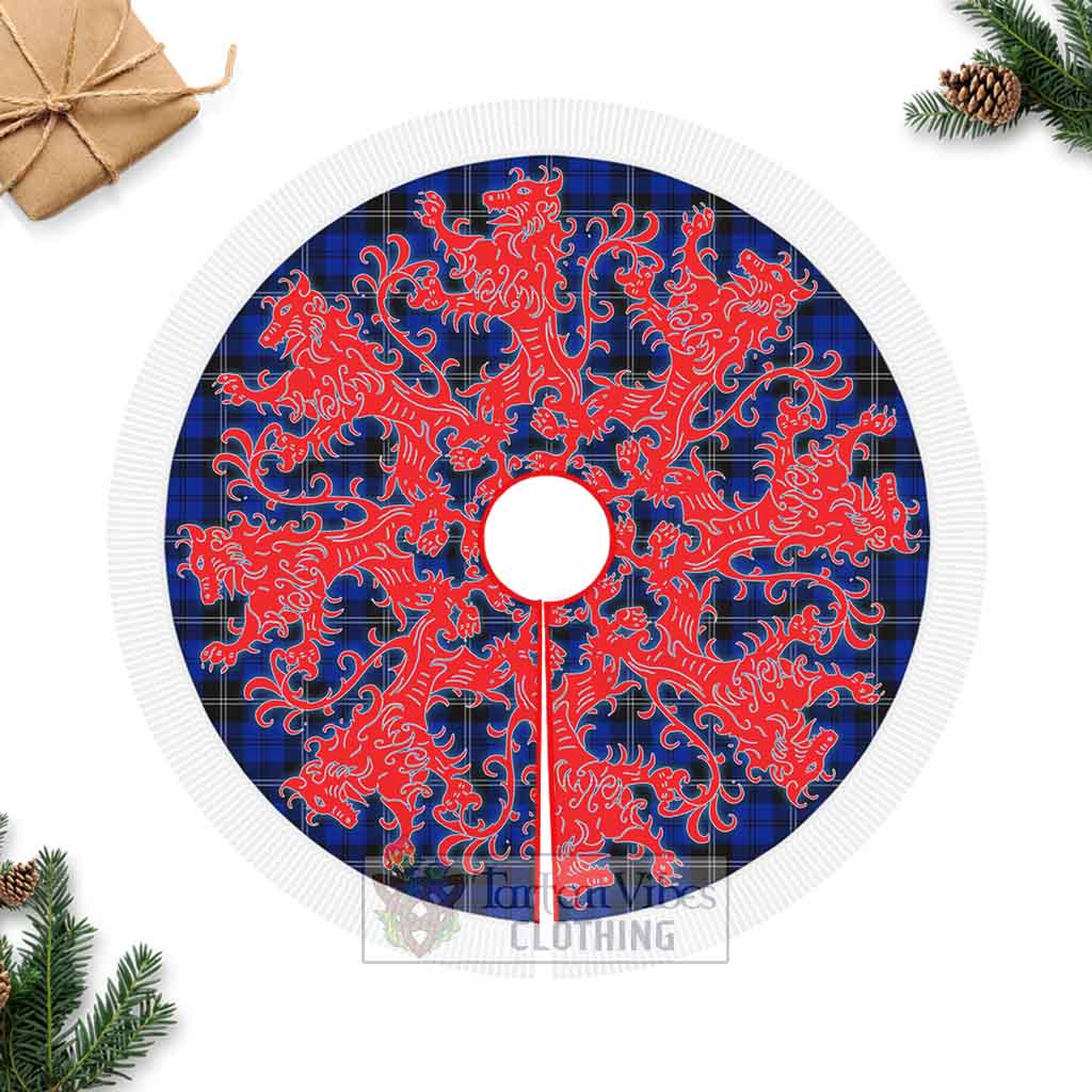 Tartan Vibes Clothing Swan Tartan Christmas Tree Skirt Lion Rampant Style