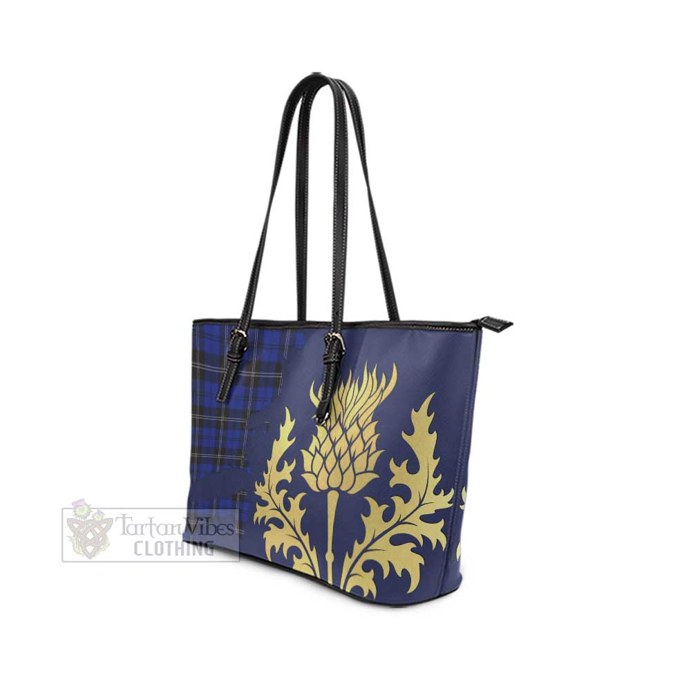 Tartan Vibes Clothing Swan Tartan Leather Tote Bag Gold Thistle Style