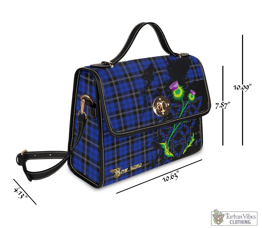 Tartan Vibes Clothing Swan Tartan Waterproof Canvas Bag with Scotland Map and Thistle Celtic Accents