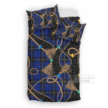 Swan Scottish Tartan Twisted Ropes Stylized Bedding Set UK Bedding Set UK Double 79*79 inch - Tartan Vibes Clothing