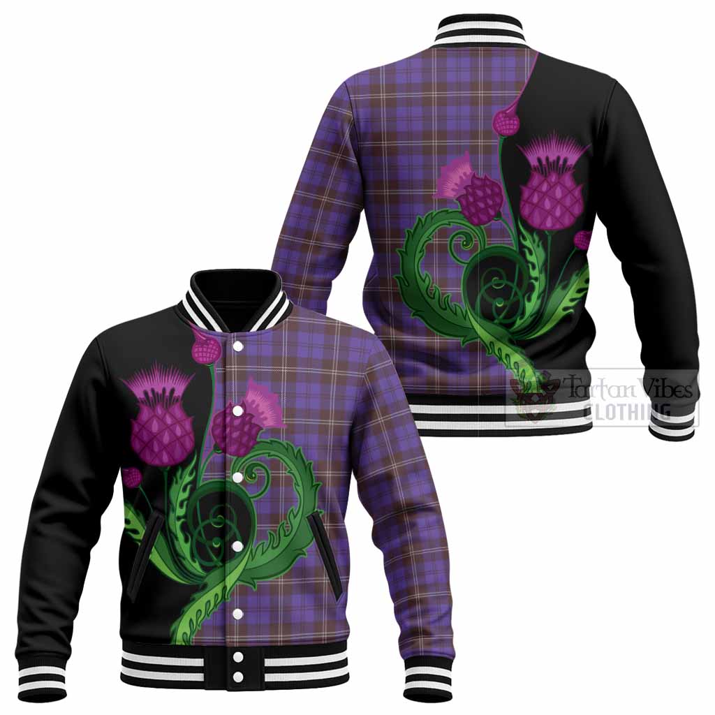 Swan Tartan Baseball Jacket Traditional Scottish Thistle