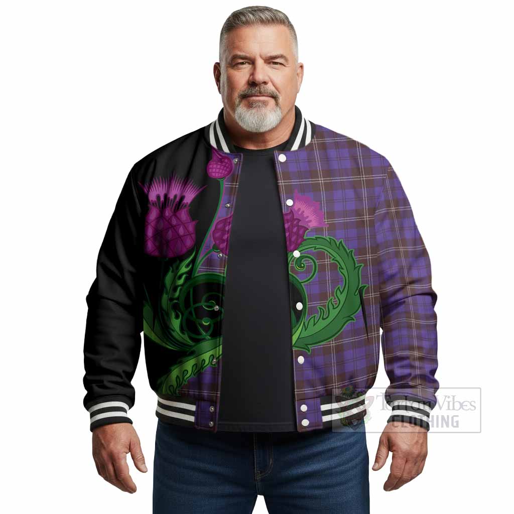 Swan Tartan Baseball Jacket Traditional Scottish Thistle