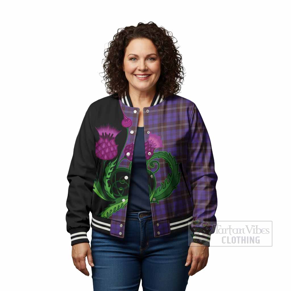 Swan Tartan Baseball Jacket Traditional Scottish Thistle