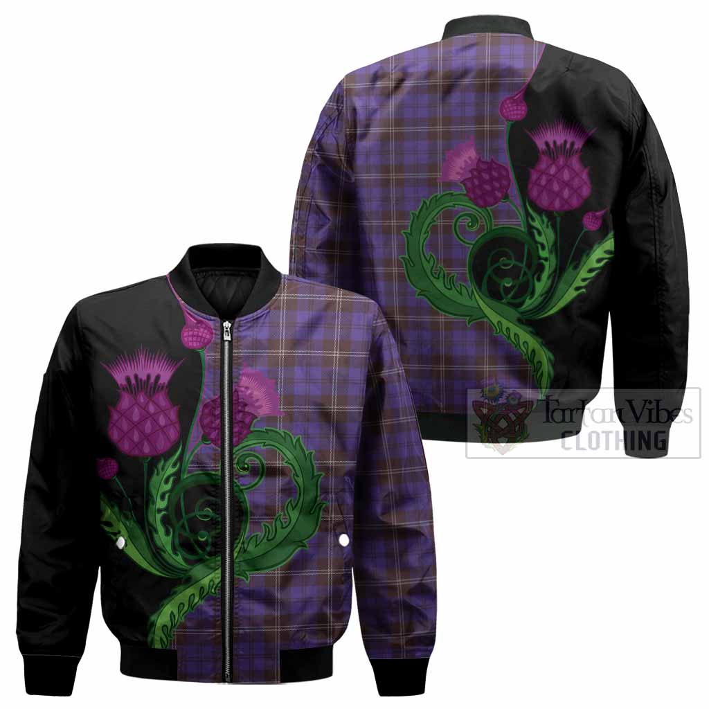 Swan Tartan Bomber Jacket Traditional Scottish Thistle
