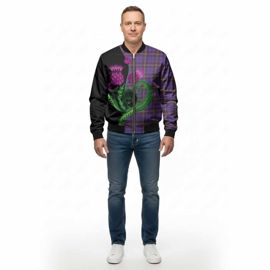 Swan Tartan Bomber Jacket Traditional Scottish Thistle