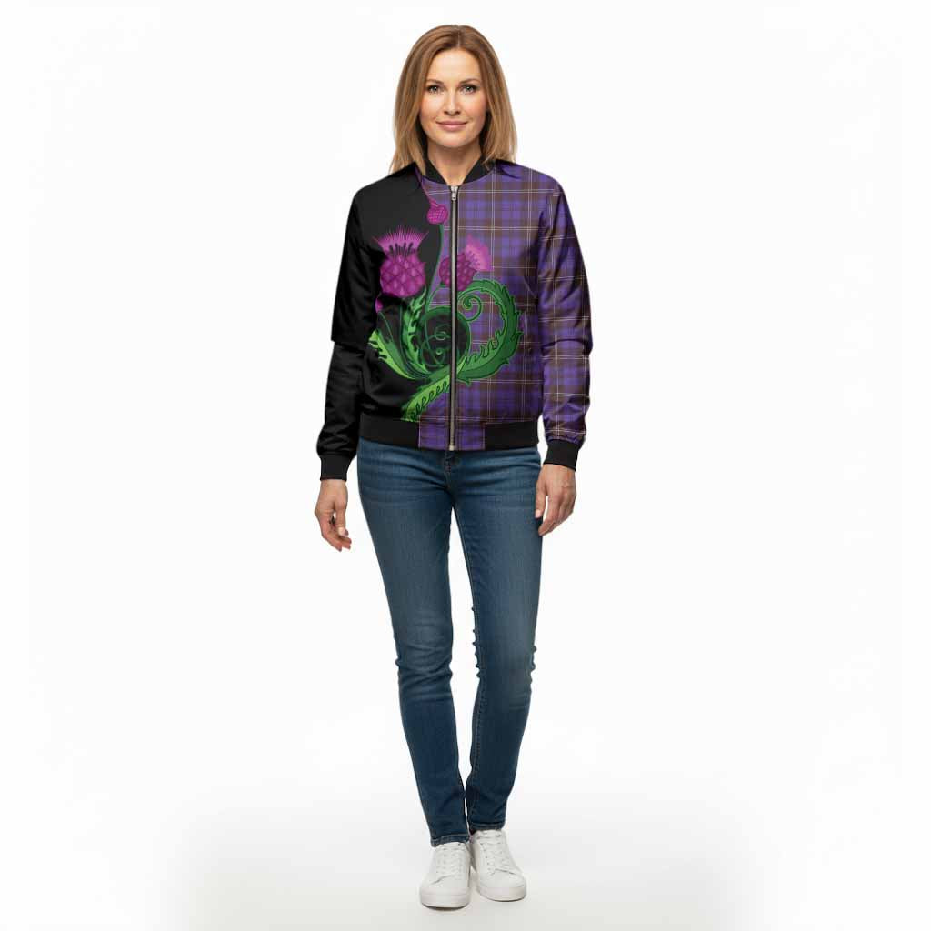 Swan Tartan Bomber Jacket Traditional Scottish Thistle