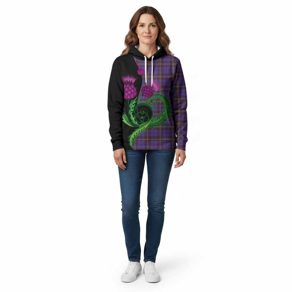 Swan Tartan Cotton Hoodie Traditional Scottish Thistle