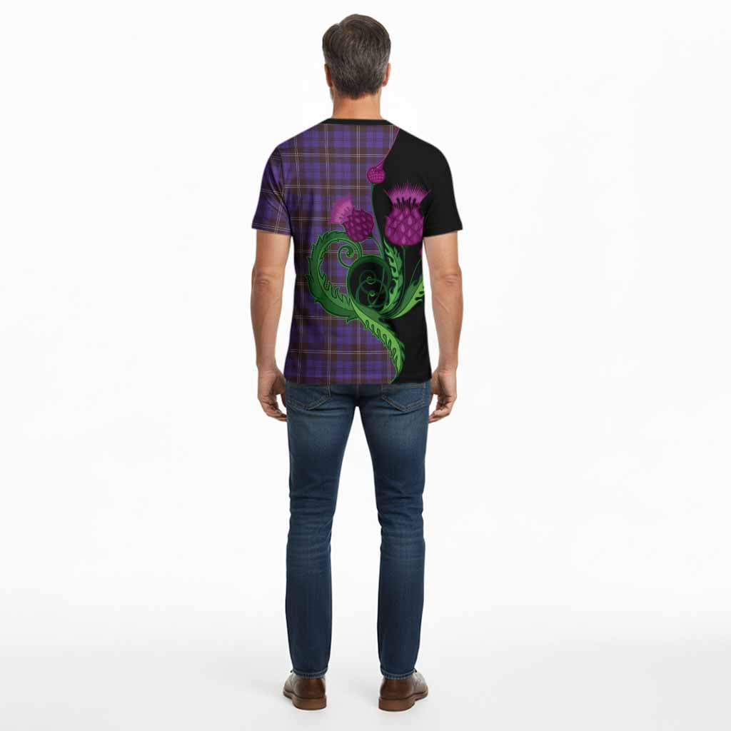 Swan Tartan Cotton T-shirt Traditional Scottish Thistle