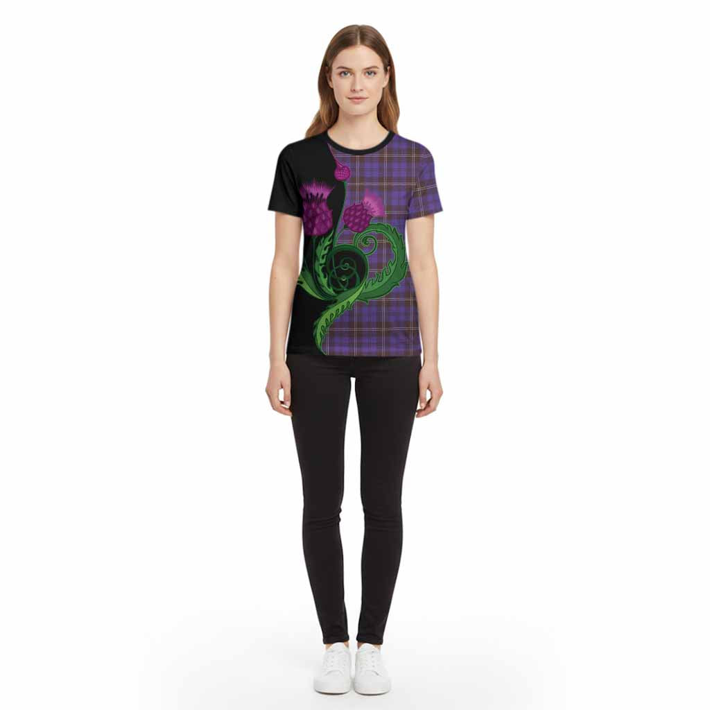 Swan Tartan Cotton T-shirt Traditional Scottish Thistle