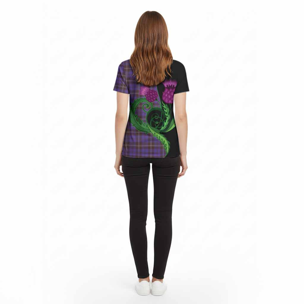 Swan Tartan Cotton T-shirt Traditional Scottish Thistle