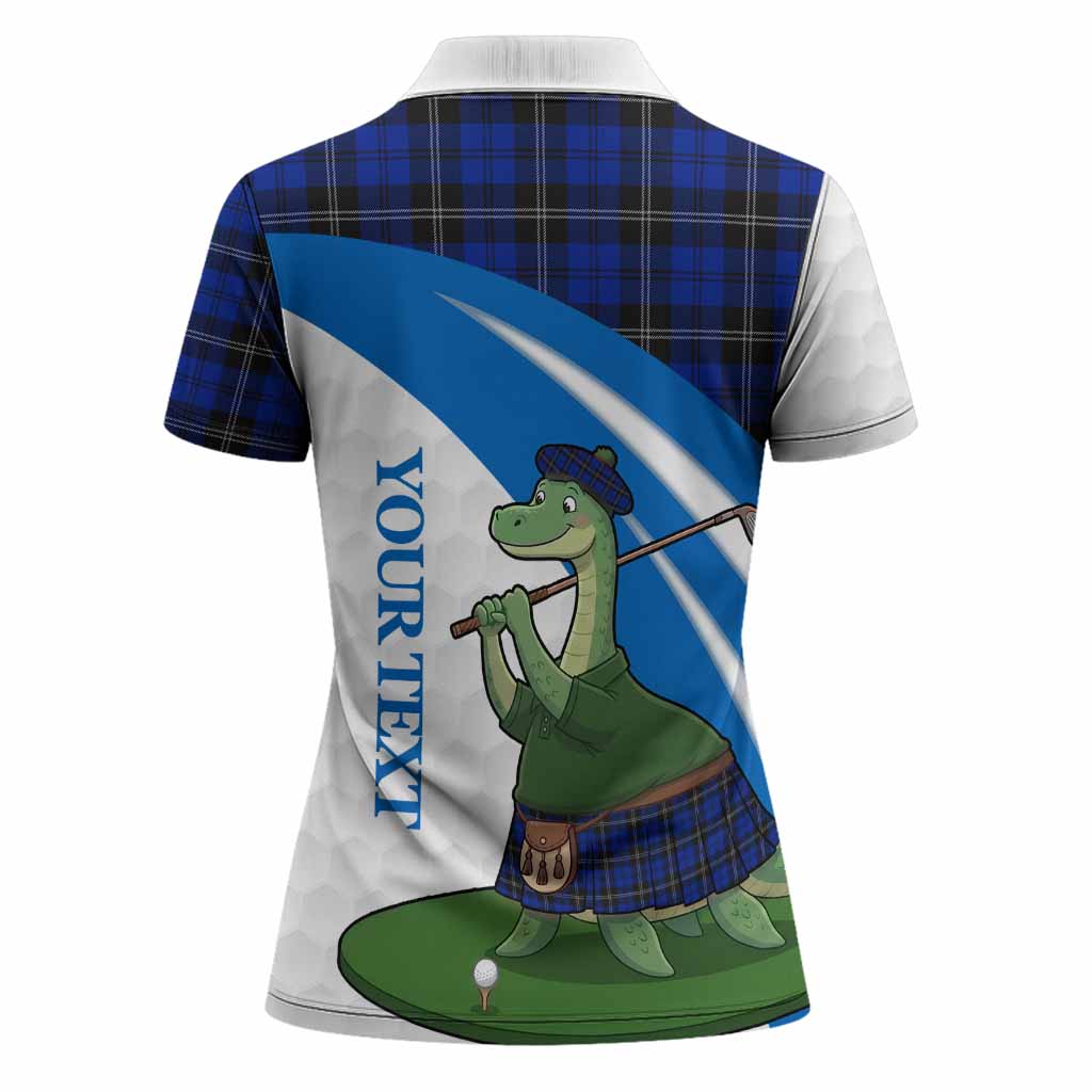 Swan Tartan Crest Golf Nessie Women Polo Shirt Loch Ness Monster Sporty Style