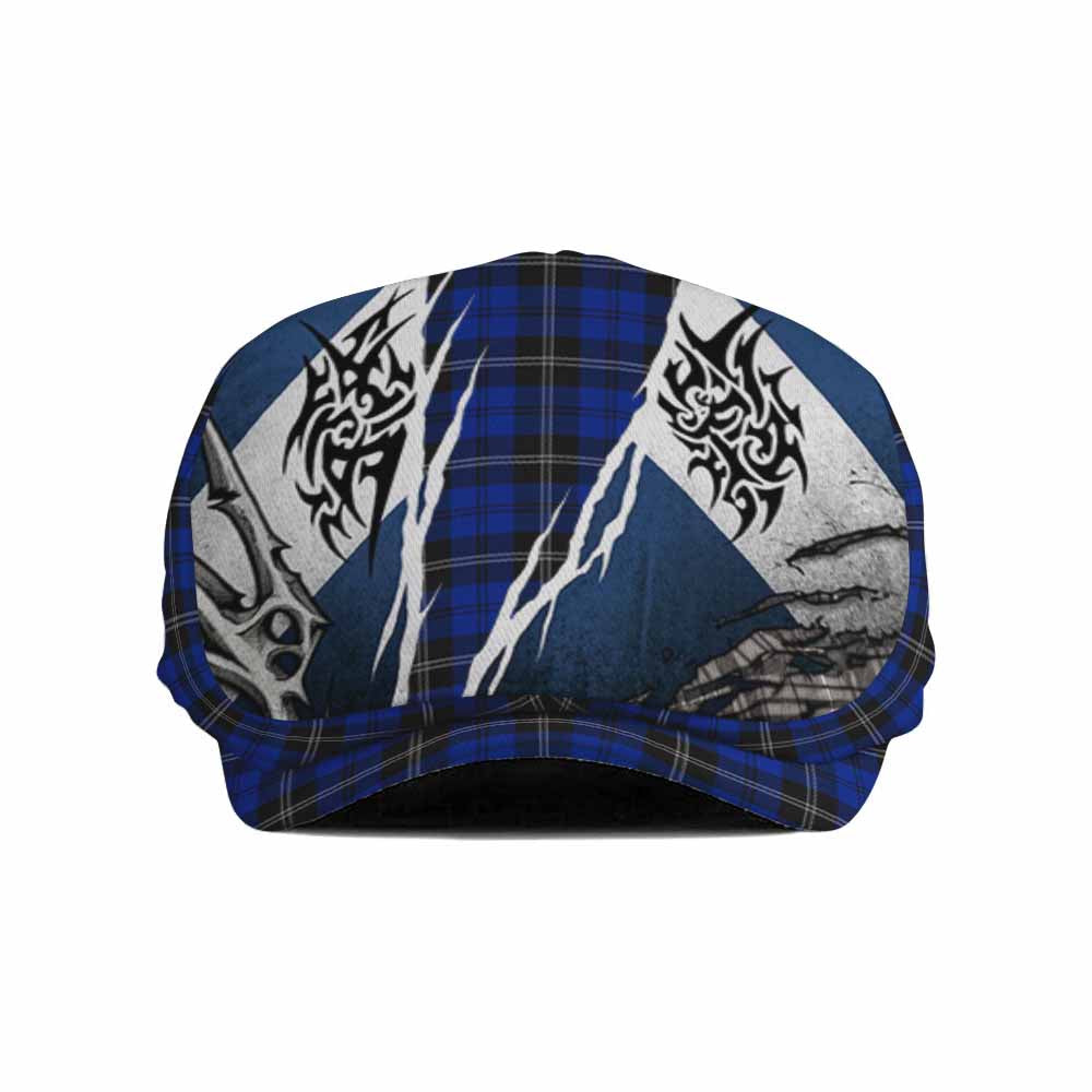 Swan Tartan Flat Cap, Jeff Cap Scotland Flag Ripped Tribal Design