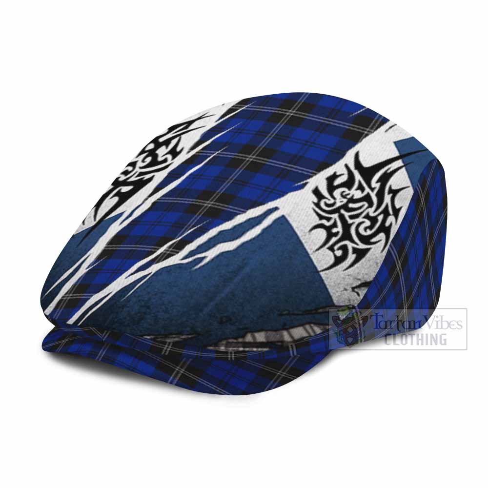 Swan Tartan Flat Cap, Jeff Cap Scotland Flag Ripped Tribal Design
