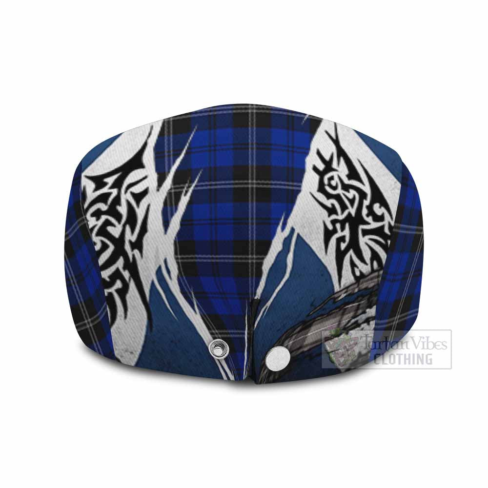 Swan Tartan Flat Cap, Jeff Cap Scotland Flag Ripped Tribal Design