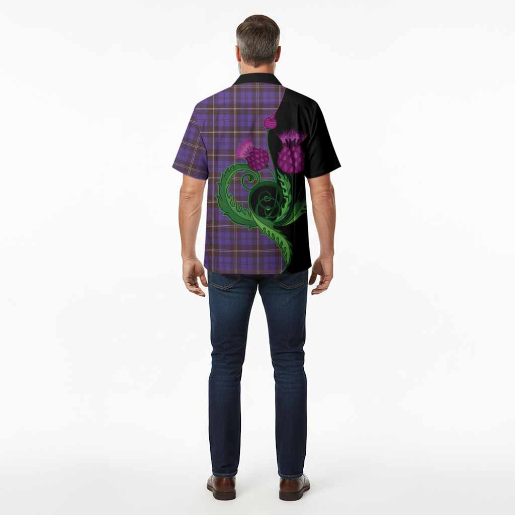 Swan Tartan Hawaiian Shirt Traditional Scottish Thistle