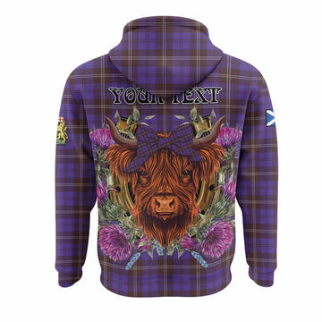 Swan Tartan Hoodie Scottish Thistle Heilan Coo