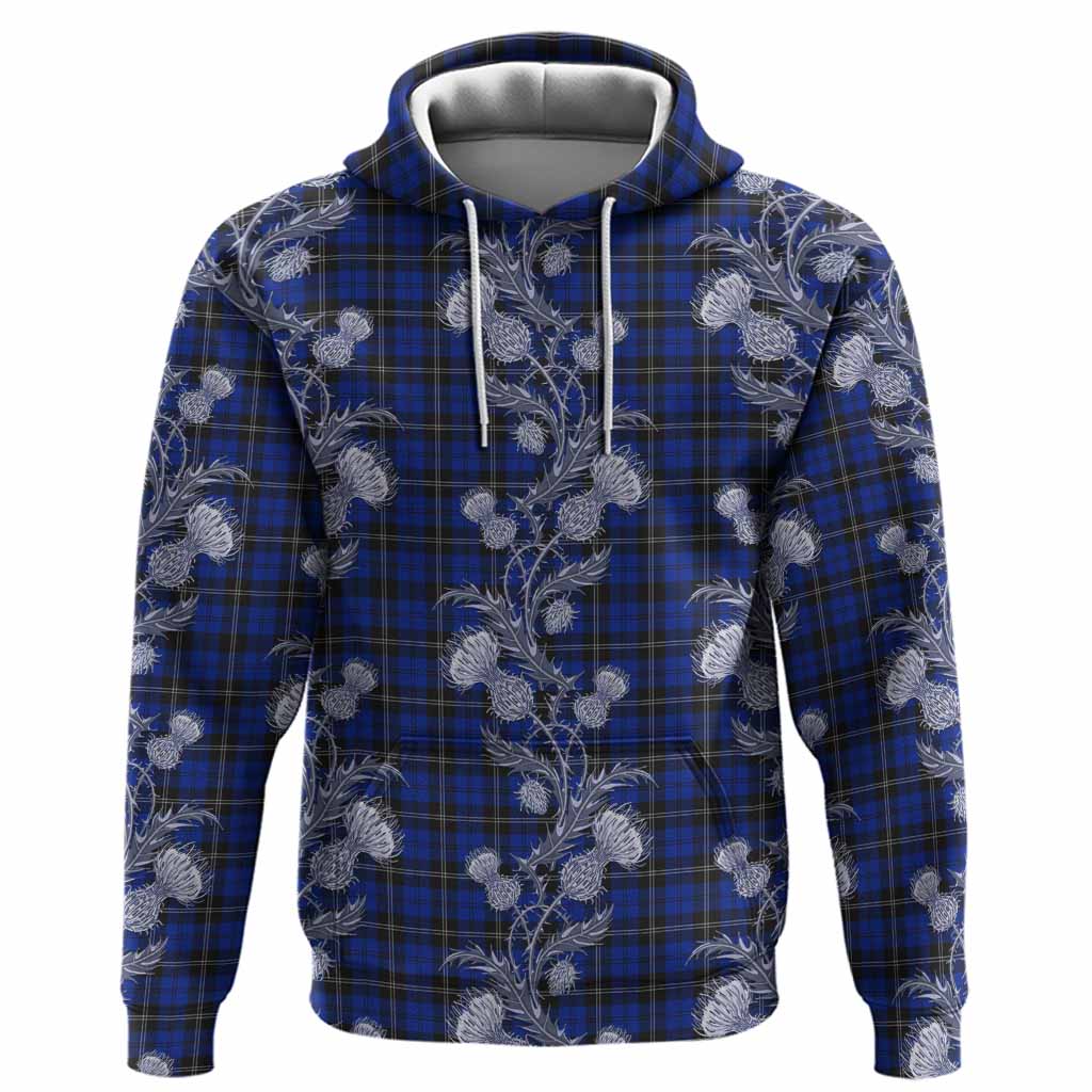 Swan Tartan Hoodie Seamless Scottish Thistle Flowers