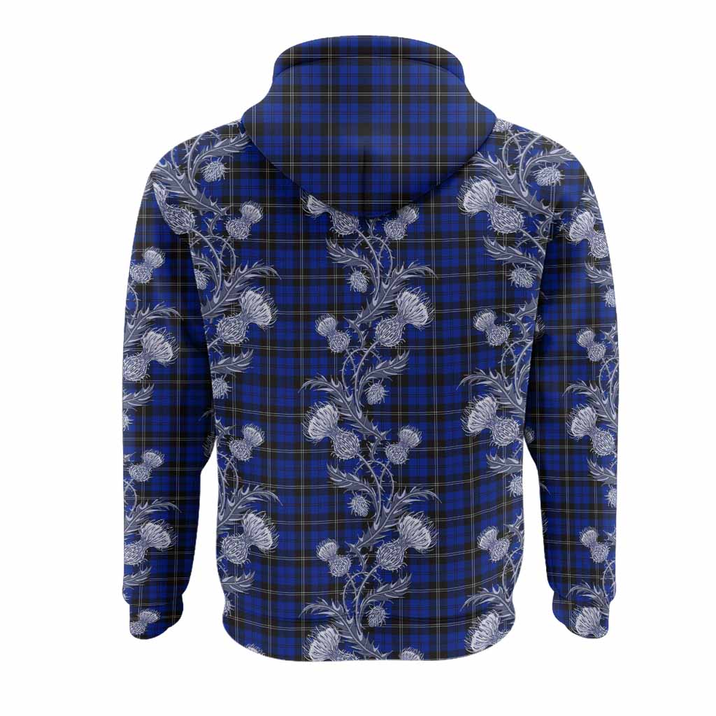Swan Tartan Hoodie Seamless Scottish Thistle Flowers