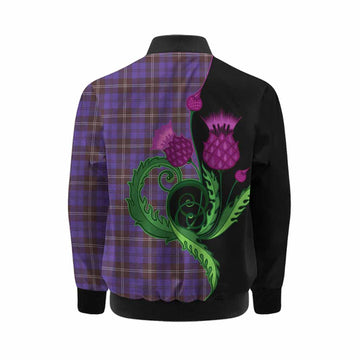 Swan Tartan Kid Bomber Jacket Traditional Scottish Thistle
