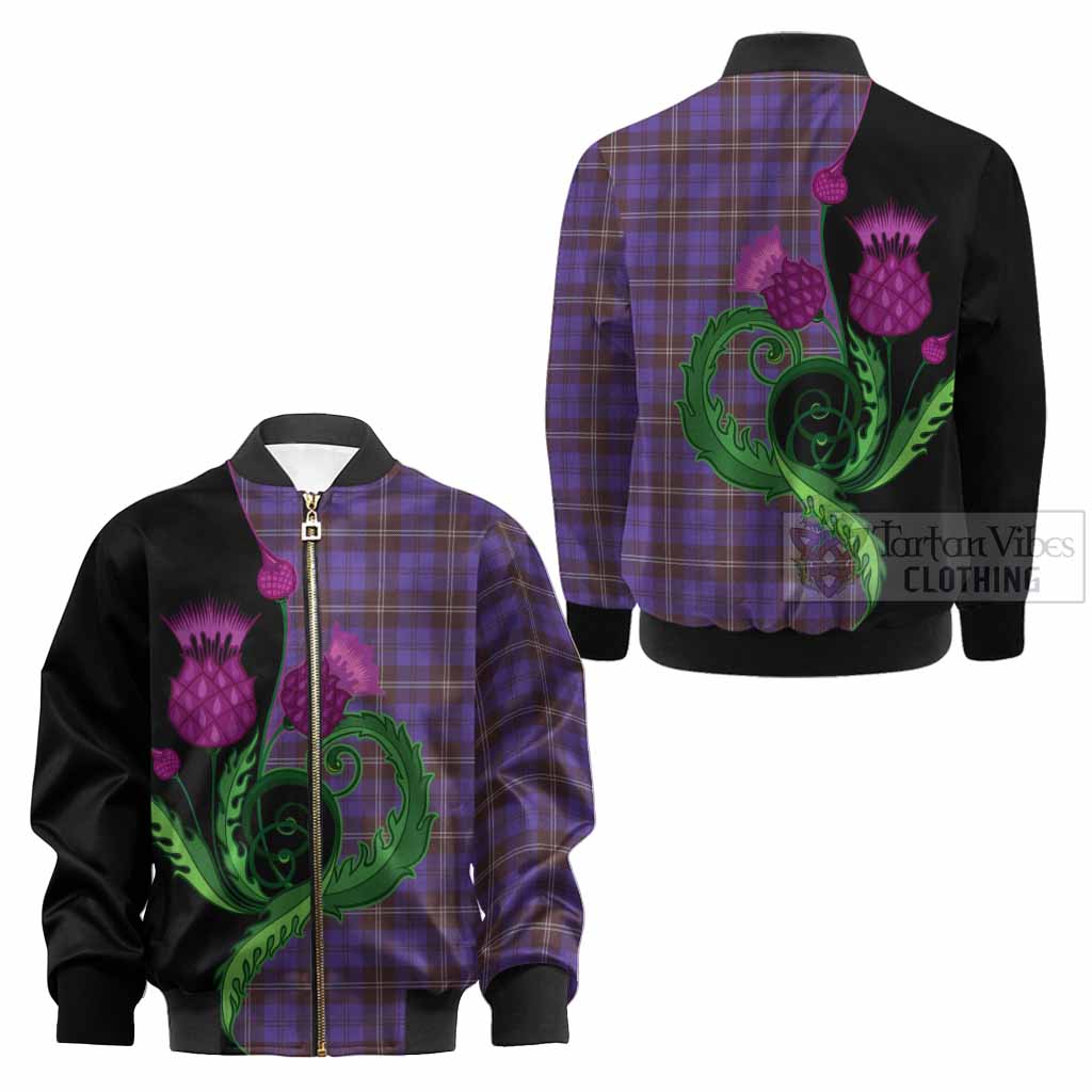 Swan Tartan Kid Bomber Jacket Traditional Scottish Thistle