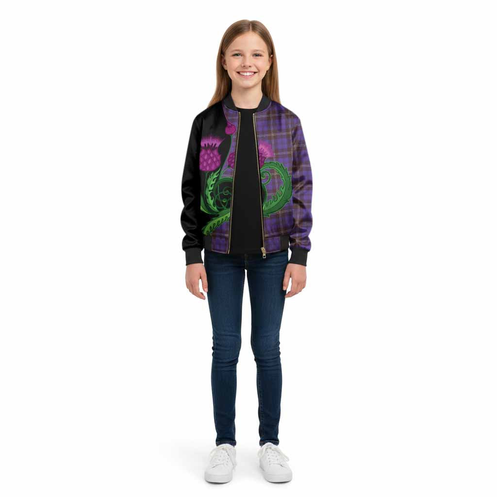 Swan Tartan Kid Bomber Jacket Traditional Scottish Thistle