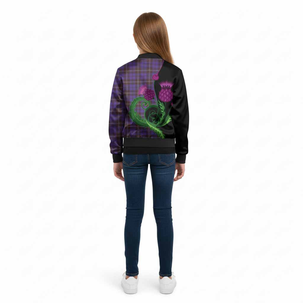 Swan Tartan Kid Bomber Jacket Traditional Scottish Thistle