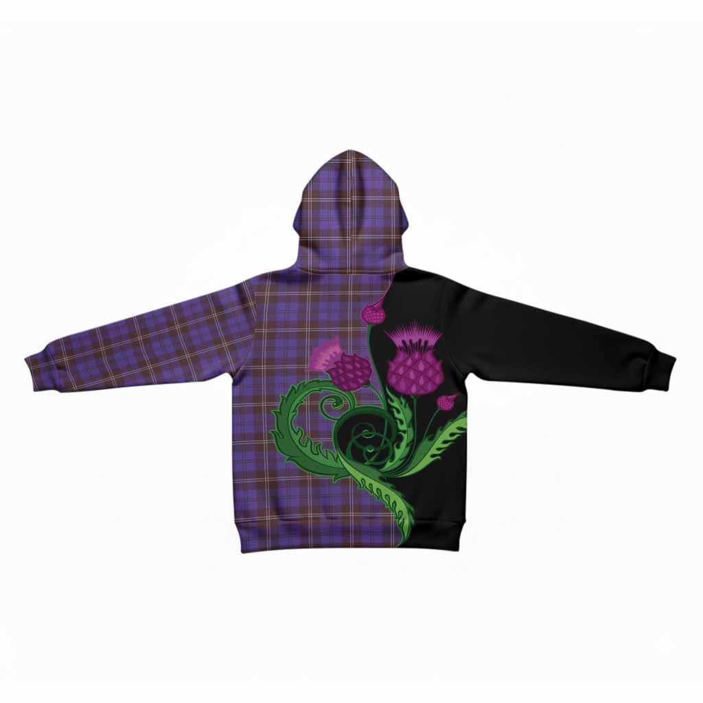 Swan Tartan Kid Hoodie Traditional Scottish Thistle