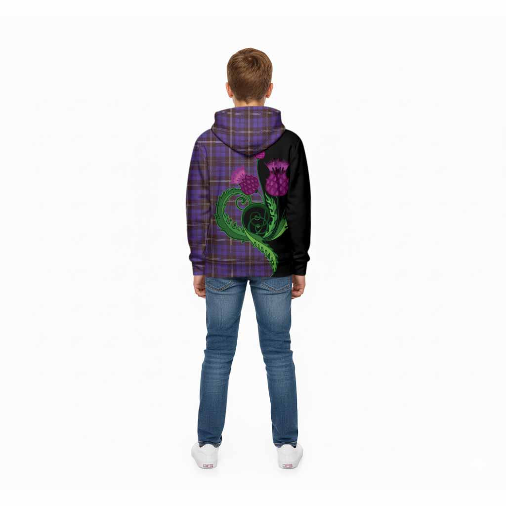 Swan Tartan Kid Hoodie Traditional Scottish Thistle