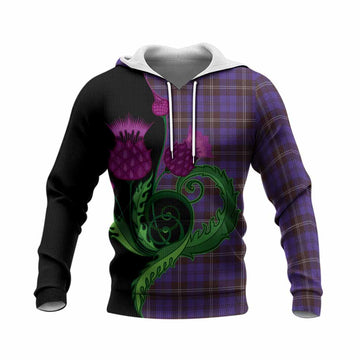 Swan Tartan Knitted Hoodie Traditional Scottish Thistle