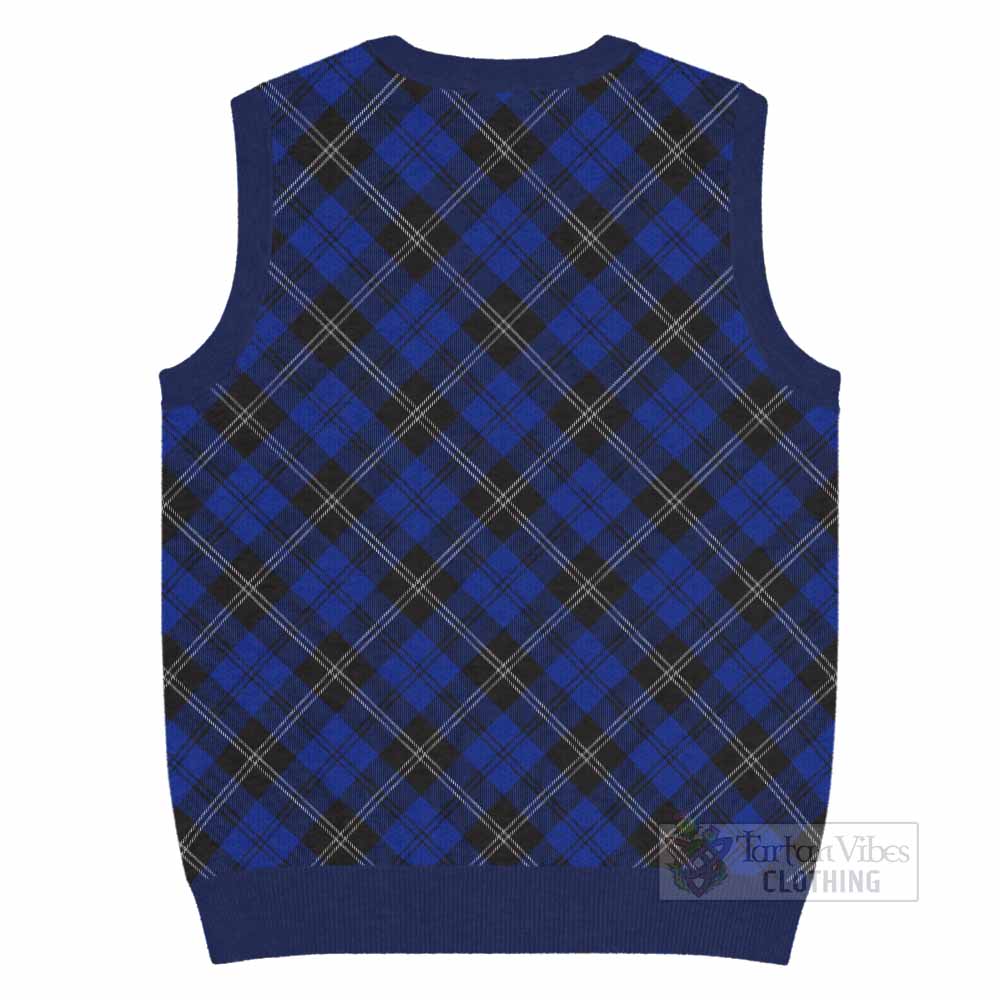Swan Tartan  Knitted V-Neck Vest Cross Style