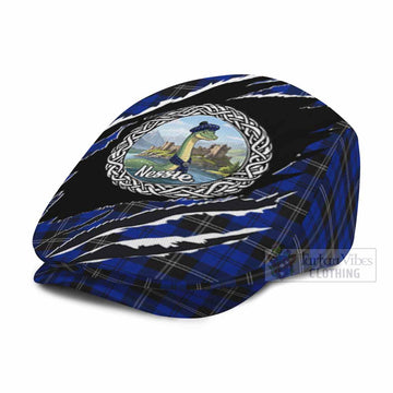 Swan Tartan Loch Ness Monster Flat Cap, Jeff Cap Celtic Knot Nessie Art
