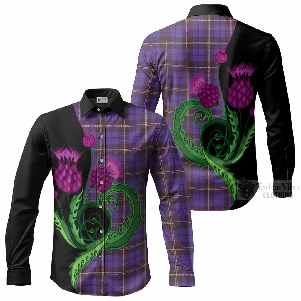 Swan Tartan Long Sleeve Button Shirts Traditional Scottish Thistle