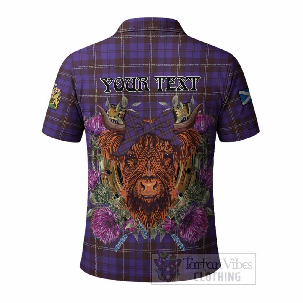 Swan Tartan Polo Shirt Scottish Thistle Heilan Coo