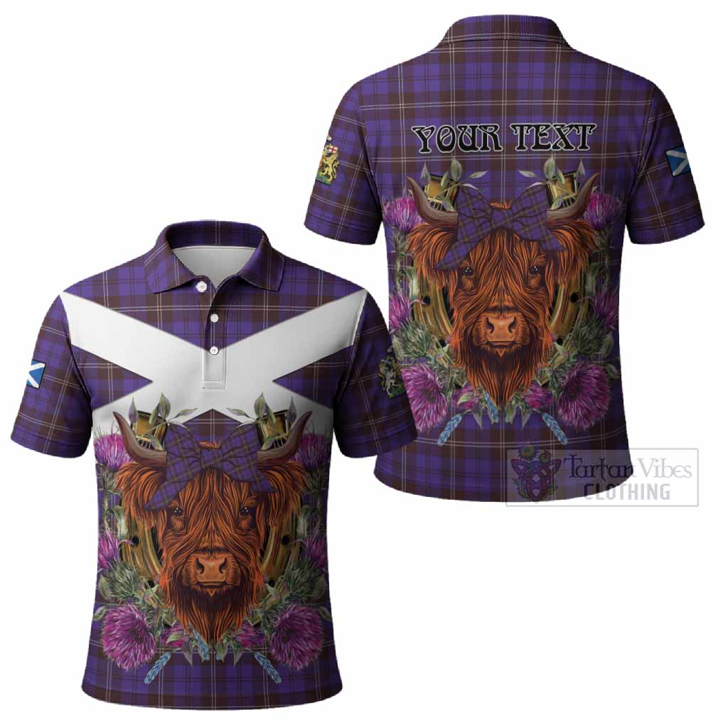 Swan Tartan Polo Shirt Scottish Thistle Heilan Coo