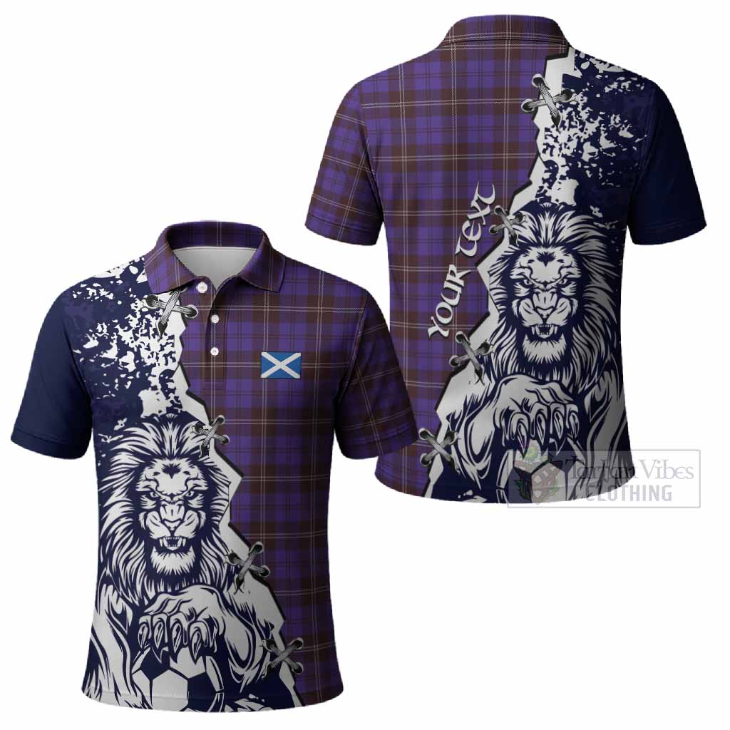 Swan Tartan Scottish Polo Shirt Angry Lion With Soccer Ball Style