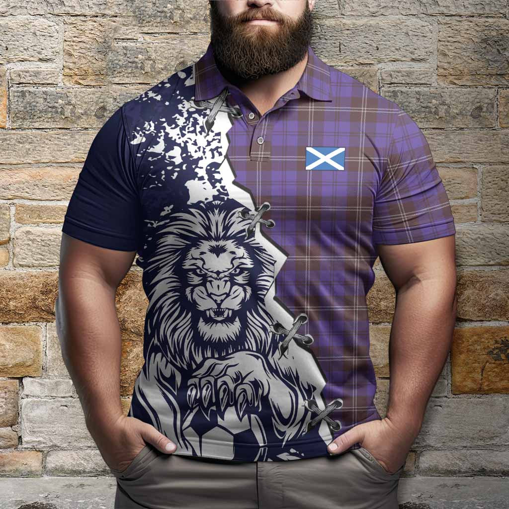 Swan Tartan Scottish Polo Shirt Angry Lion With Soccer Ball Style