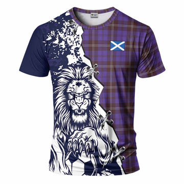 Swan Tartan Scottish T-Shirt Angry Lion With Soccer Ball Style