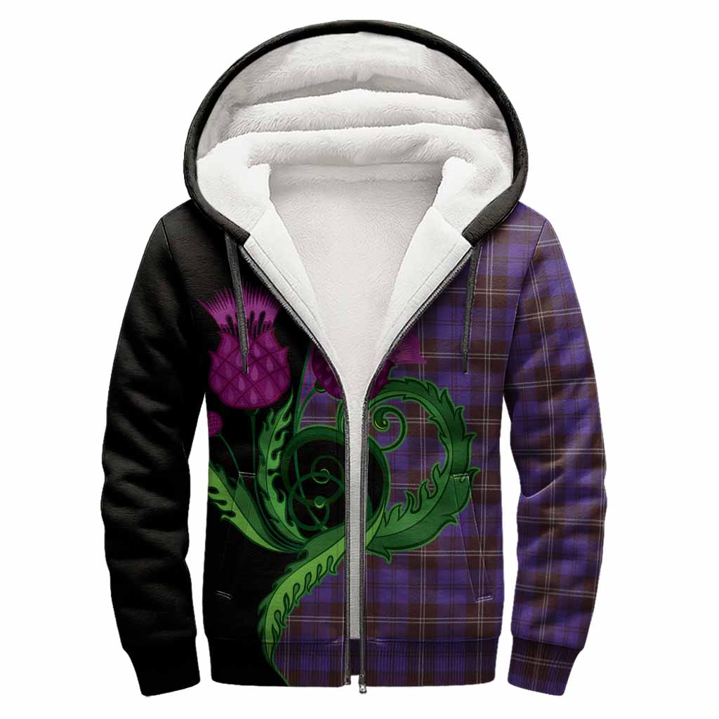 Swan Tartan Sherpa Hoodie Traditional Scottish Thistle