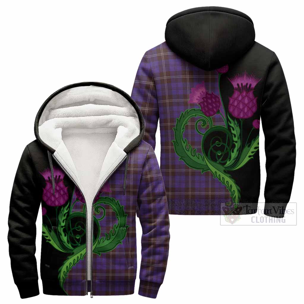 Swan Tartan Sherpa Hoodie Traditional Scottish Thistle
